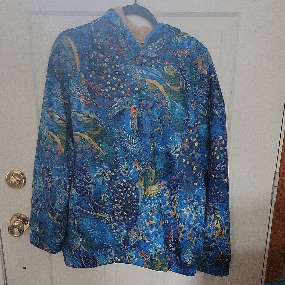 Colorful Abstract Hoodie With Fury Lining throughout!!! 3x Shein